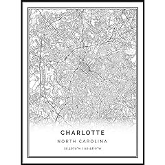 Squareious charlotte map for sale  Delivered anywhere in USA 