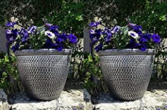 2 x Large Round Plastic Cromarty Garden Plant Pot Flower for sale  Delivered anywhere in UK