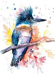 Belted kingfisher watercolor for sale  Delivered anywhere in USA 