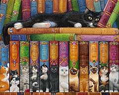 Cat bookshelf jigsaw for sale  Delivered anywhere in UK