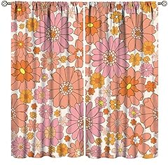 Retro flower curtains for sale  Delivered anywhere in UK