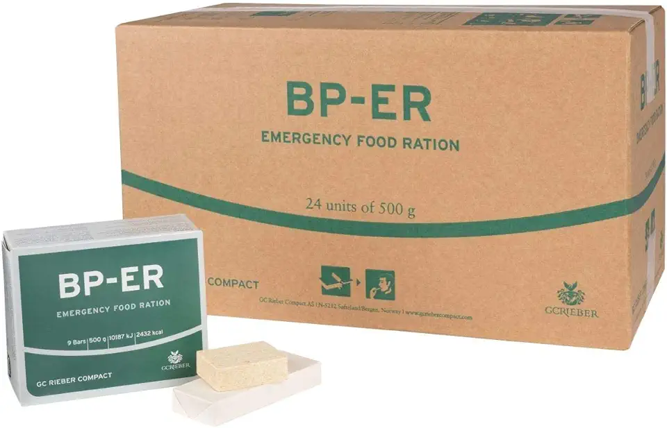 BP-ER Noodvoedselrantsoen, karton met 24 x 500 g, lang houdbaar voedsel, onmiddellijk klaar om te eten tweedehands  