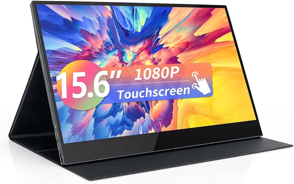 WIMAXIT 15,6 inch draagbare touch-monitor, 75 mm VESA touchscreen monitor met Full HD 1920 x 1080 Dual Speaker HDMI USB C (Type-C) draagbare monitor voor laptop-switch, externe Xbox, smartphone tweedehands  