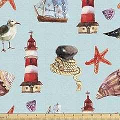Lunarable seagulls fabric for sale  Delivered anywhere in USA 