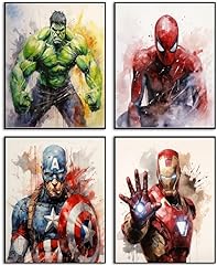 Superheroes watercolor wall for sale  Delivered anywhere in USA 