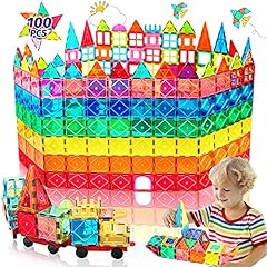 100pcs magnetic tiles for sale  Delivered anywhere in UK