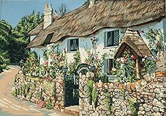 Thatched cottage printed for sale  Delivered anywhere in UK
