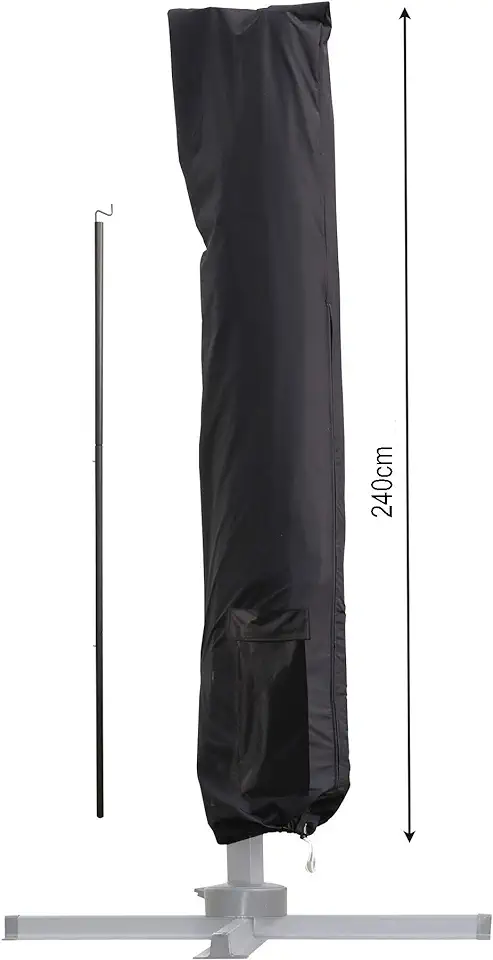 QUICK STAR Paraplu hoes met trekstang 240x39,5/55cm zwart voor parasols marktschermen tweedehands  