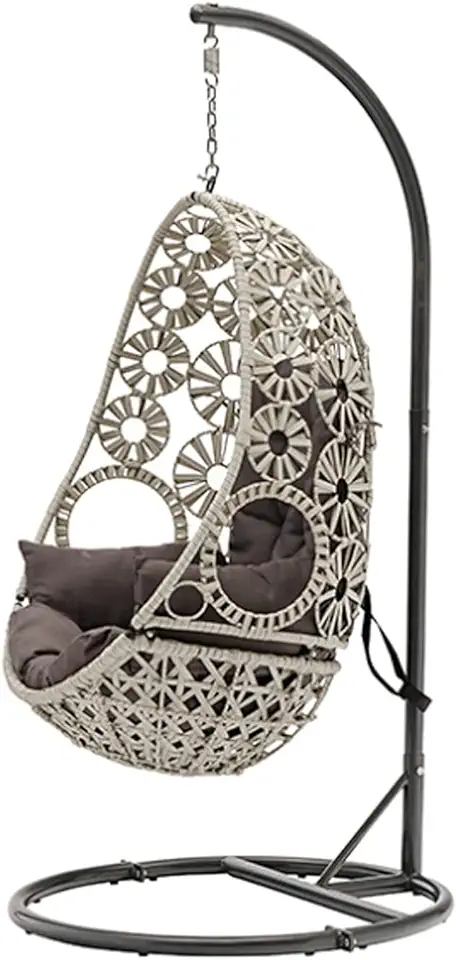 Hangende Egg Chair Swing, Indoor Outdoor Patio Garden Chair, Vrijstaande rotan Egg Chair met standaard, Verstelbare draagdoek voor tuinen, Patio, Decking tweedehands  