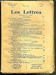 Lettres tome 1er d'occasion  Livré partout en France