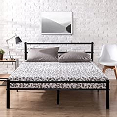 ZINUS 27.94 cm Black Metal Platform Bed Frame with, used for sale  Delivered anywhere in UK