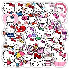 50 Pcs Hello Kitty Stickers White Theme Kawaii Cartoon for sale  Delivered anywhere in USA 
