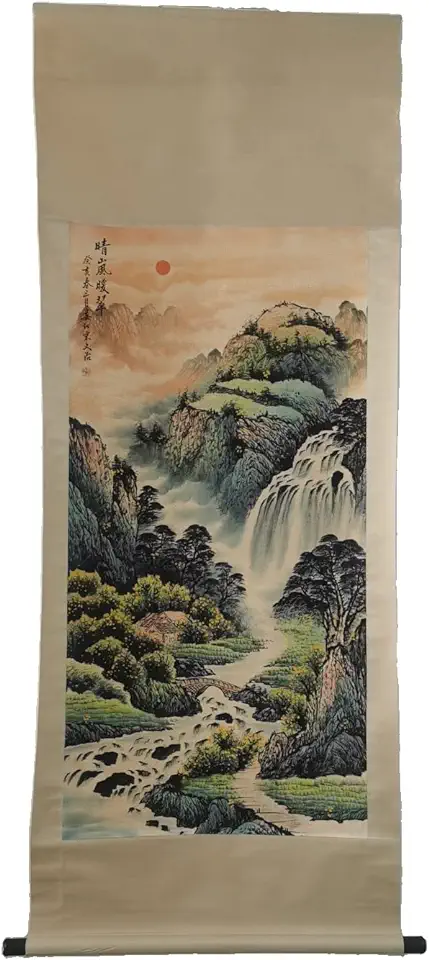 LAOJUNLU Handbeschilderde Kansel-schilderij liedje Wenzhi landschap schilderij Chinese traditionele stijl antiek kunst geschenken ambachten stijl C63 tweedehands  