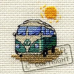 Mouseloft Mini Cross Stitch Kit - Green VW Camper Van, for sale  Delivered anywhere in UK
