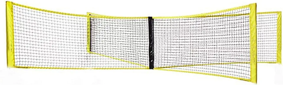AADEE Vier vierkante volleybalnet, draagbaar vier-spelers cross-volleybalnet, bind gewoon het kruisnet aan de grond om stabiliteit, essentiële volleybalapparatuur, geschikt voor alle netspellen tweedehands  