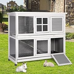 UNIONLINE 119.5cm Wooden Rabbit Hutch Indoor Double, used for sale  Delivered anywhere in UK