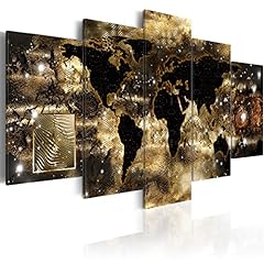 World Map Canvas Wall Art Gold Picture Modern Painting for sale  Delivered anywhere in Canada