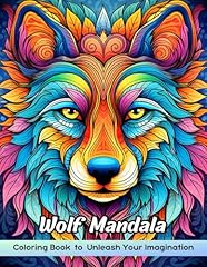 Wolf mandala coloring for sale  Delivered anywhere in USA 