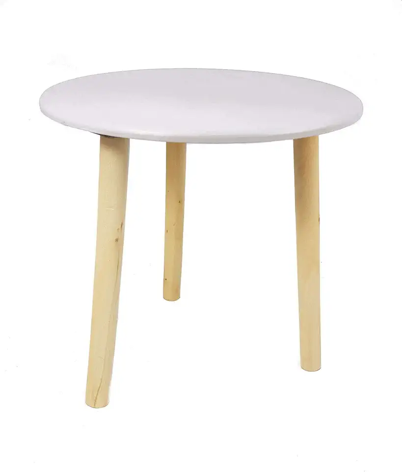 Decoratieve houten tafel 30 x 30 cm - kleur: wit - kleine bijzettafel salontafel banktafel bloemenkruk tweedehands  