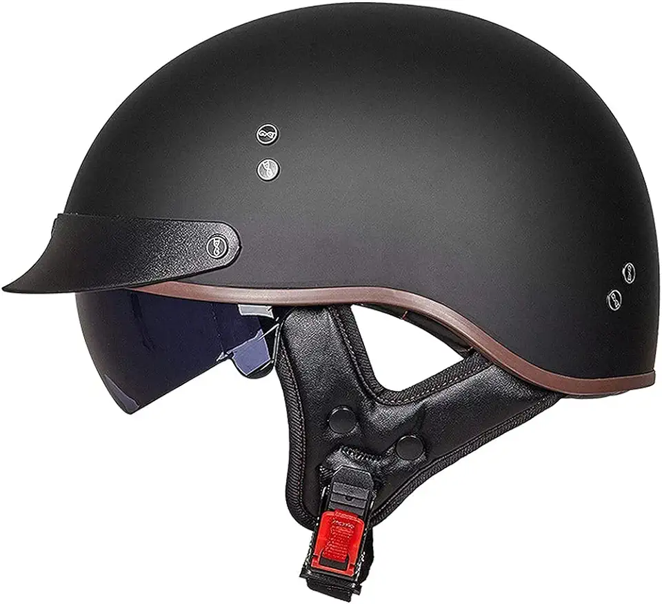 Motorhelm Pothelm Volwassen Helm Motorfiets DOT Certificering Met Bril Voor Mannen En Vrouwen Cruiser Scooter Halve Helm (Color : F, Size : XXL) tweedehands  