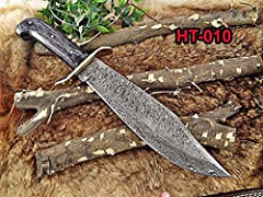 15" long hand forged Damascus steel hunting Bbowie for sale  Delivered anywhere in Canada