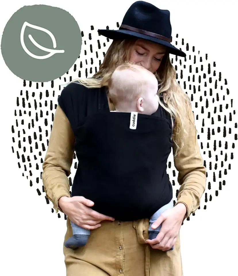 Gebruikt, Cuddie Baby Draagdoek - Premium Organic Baby Draagdoek gemaakt van Bio Katoen - Draagdoek voor Newborns tot 15 kg - Baby Wrap en Reis Carrier - Unisex - (Zwart) tweedehands  