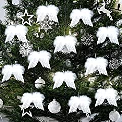 Used, ELECLAND 12 Pcs White Feather Christmas Decorations for sale  Delivered anywhere in UK