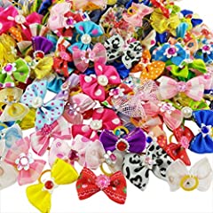 nuosen 50PCS Dog Hair Bows,Pet Hair Bows Tie Puppy for sale  Delivered anywhere in UK