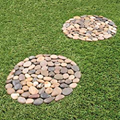 Used, Burwells Set of 2 Round Pebble Stepping Stones - Circular for sale  Delivered anywhere in UK
