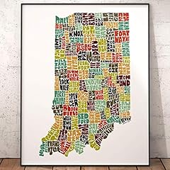 Indiana map art for sale  Delivered anywhere in USA 