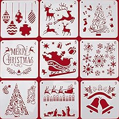 9pcs christmas stencils for sale  Delivered anywhere in UK