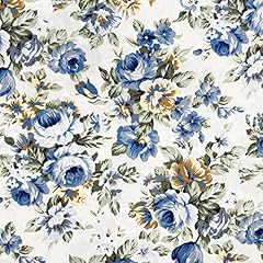 Cotton fabric blue for sale  Delivered anywhere in UK