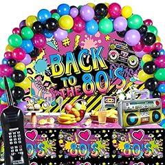 Irenare Decorazioni per feste anni '80 anni '90 include boombox radio gonfiabile e telefono cellulare, sfondo anni '80 o '90, tovaglia, 95 palloncini per feste hip hop (stile anni '80) usato  Spedito ovunque in Italia 