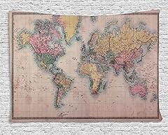 Ambesonne map tapestry for sale  Delivered anywhere in USA 