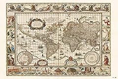 Poster mappa antico usato  Spedito ovunque in Italia 