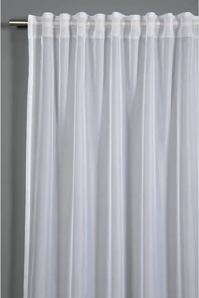 GARDINIA Gordijn met verborgen lussen en gordijnband, vitrage, lichtdoorlatend en transparant, wit, 140 x 245 cm tweedehands  