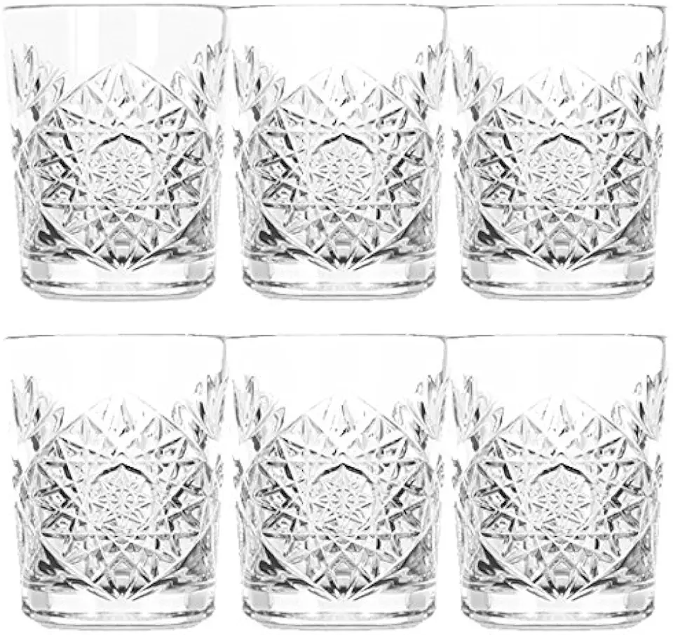 Libbey Hobstar Kristallen glazen voor whisky, water en sap; inhoud: 350 ml; set van 6 stuks, gebruikt tweedehands  