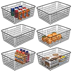 Wire Storage Basket, iSPECLE 6 Pack Extra Large Metal for sale  Delivered anywhere in USA 