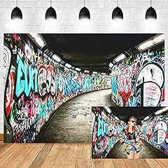 OERJU 5x3ft Graffiti Wall Photography Backdrop Subway Underground Dirty Grunge Street Vintage Oil Painting Abandoned Factory Colorful Brick Wall Painting Graphic Vinyl Backdrop Photo Studio Props for sale  Delivered anywhere in Canada