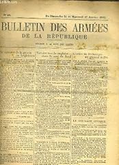 Bulletin armees republque d'occasion  Livré partout en France