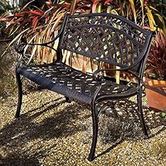 Lazy Susan Rose Metal Garden Bench, 2-Seater in Antique for sale  Delivered anywhere in Ireland