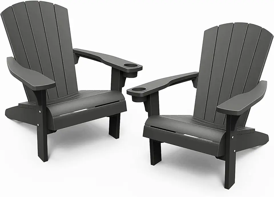 Keter 247060 Elegante Alpine ligstoel met houten oppervlak, grafiet tweedehands  