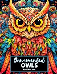 Ornamented owls coloring for sale  Delivered anywhere in UK