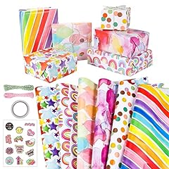 Rainbow wrapping paper for sale  Delivered anywhere in UK