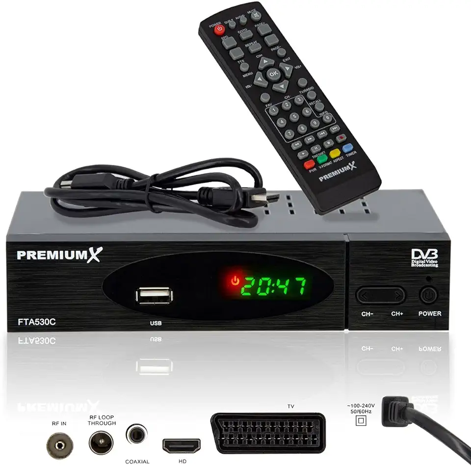 PremiumX Kabel Receiver DVB-C FTA 530C Digital FullHD TV | Auto installatie USB Media Player SCART HDMI | Kabeltelevisie geschikt voor elke kabelaanbieder tweedehands  