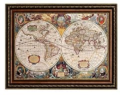 Used, Eliteart-Old Vintage World Map Oil Painting Reproduction for sale  Delivered anywhere in Canada
