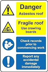 Danger asbestos roof for sale  Delivered anywhere in UK