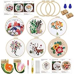 6 Pack Embroidery Kits with Pattern, DIY Hand Embroidery, used for sale  Delivered anywhere in UK