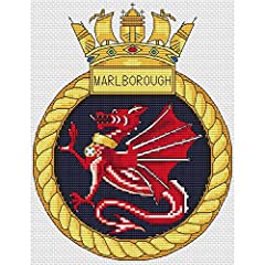 HMS Marlborough Ship Crest Cross Stitch Kit by Elite for sale  Delivered anywhere in UK
