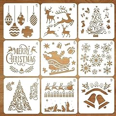 9pcs christmas stencils for sale  Delivered anywhere in UK